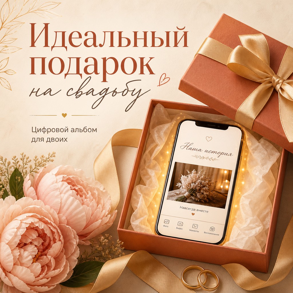 Идеальный подарок на свадьбу — цифровой альбом для двоих