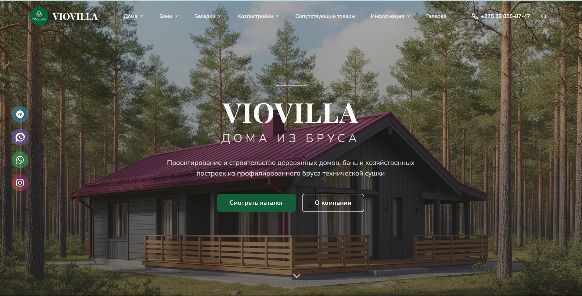 Скриншот сайта viovilla.by